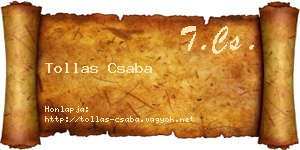 Tollas Csaba névjegykártya